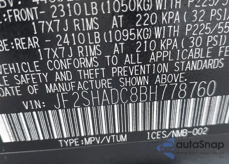 2011 Subaru Forester 2.5X Premium из США, поврежденный, VIN JF2SHADC8BH778760